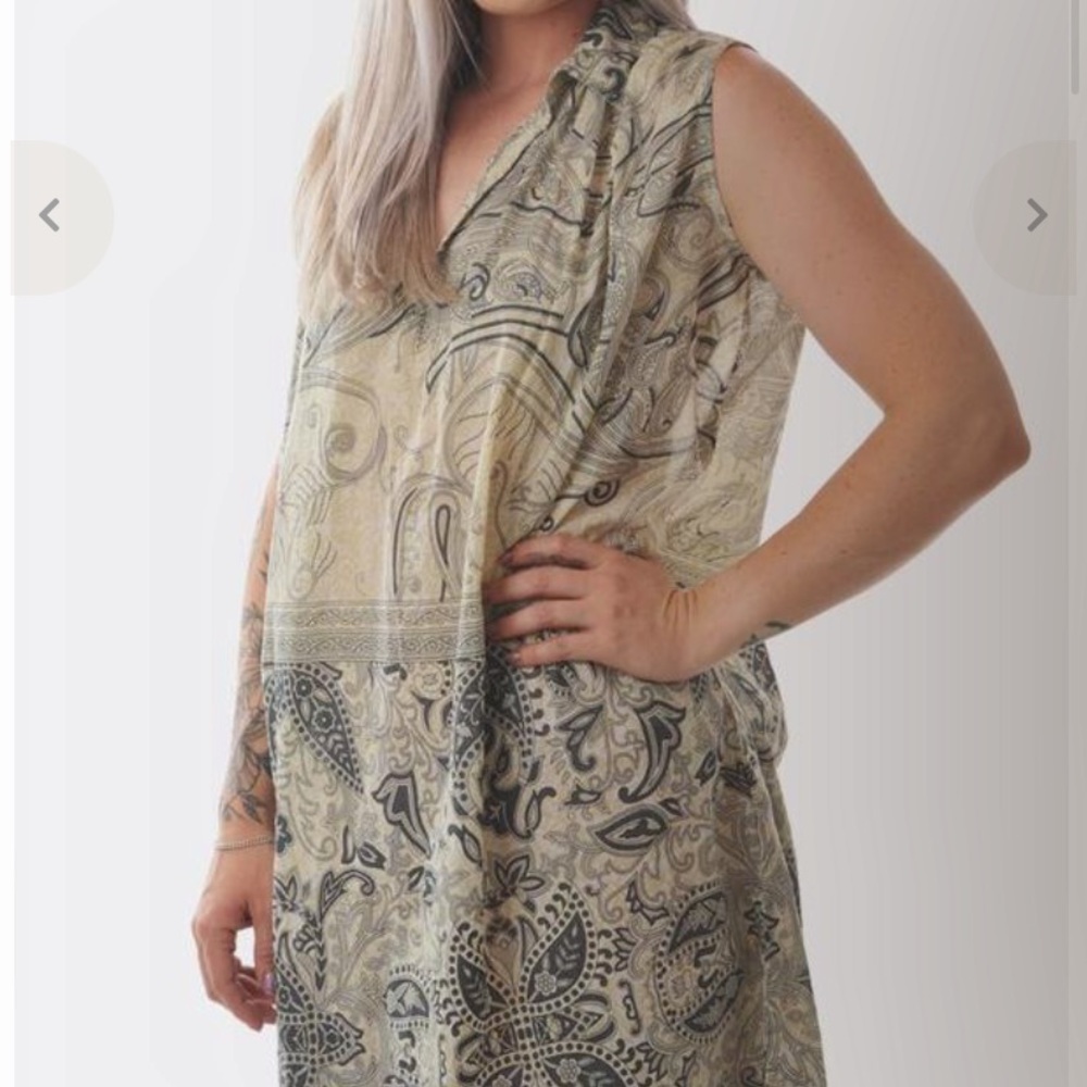 Pip Squeak Chapeau Palestro Paisley Floral Print Dress caftan Sleeveless